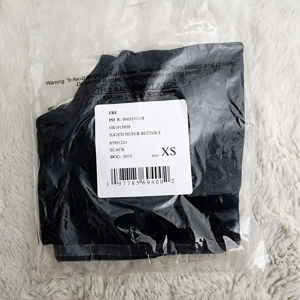 NWT Free People Hatch Maternity Never Better Square Neck Sports Bra - Black, XS